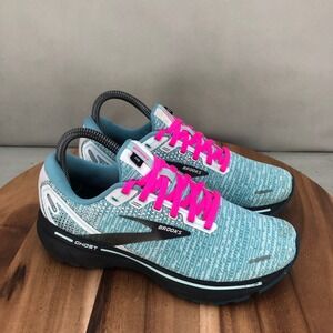 Brooks Ghost 14 Womens Running Shoes Blue Pink Size 7.5 B Medium
